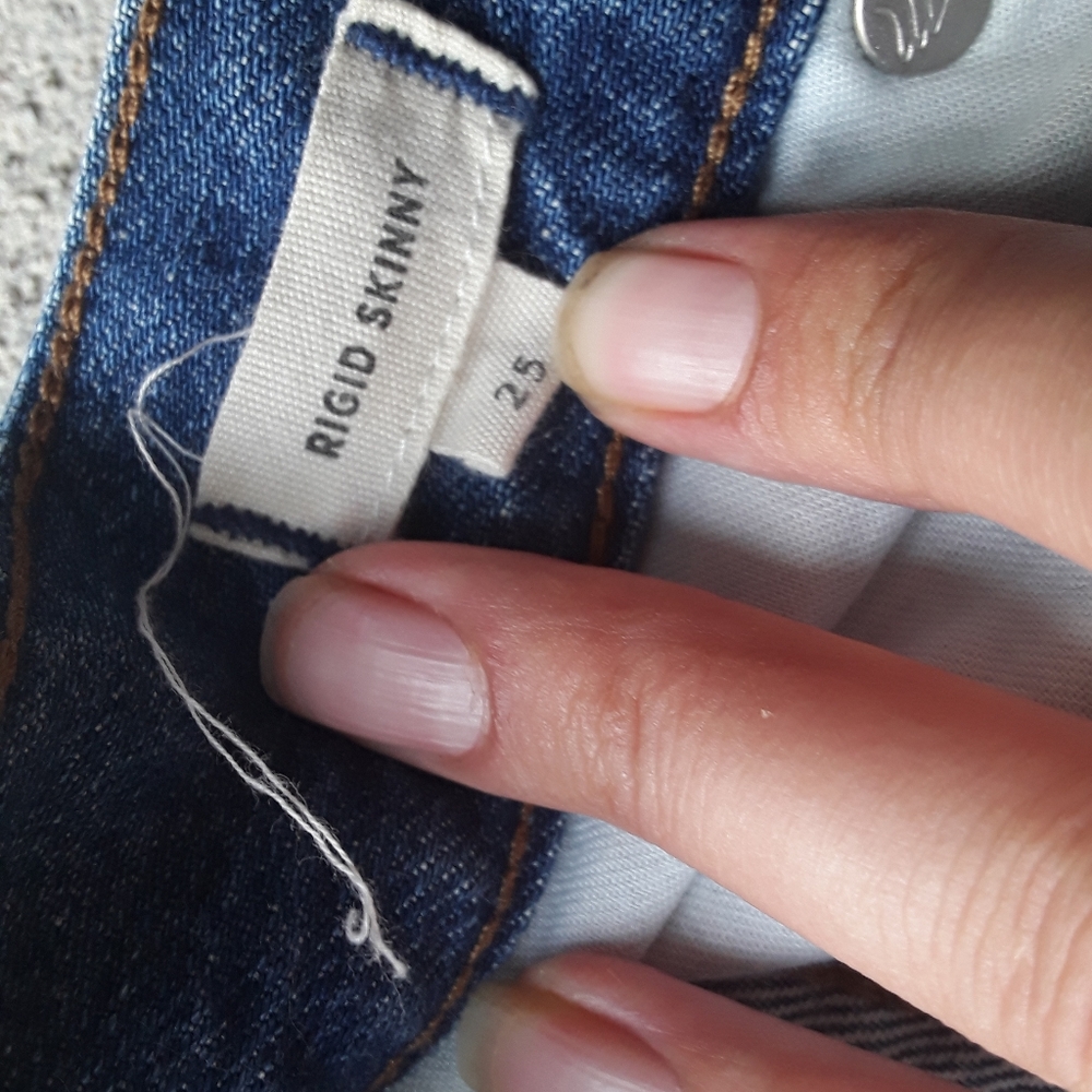 Madewell Rigid Skinny Raw Hem Distressed Jean's 25 Taller - Picture 10 of 11